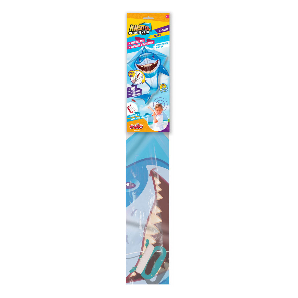 Kites Ready 2 Fly - Pop -Up Nylon Vlieger Shark