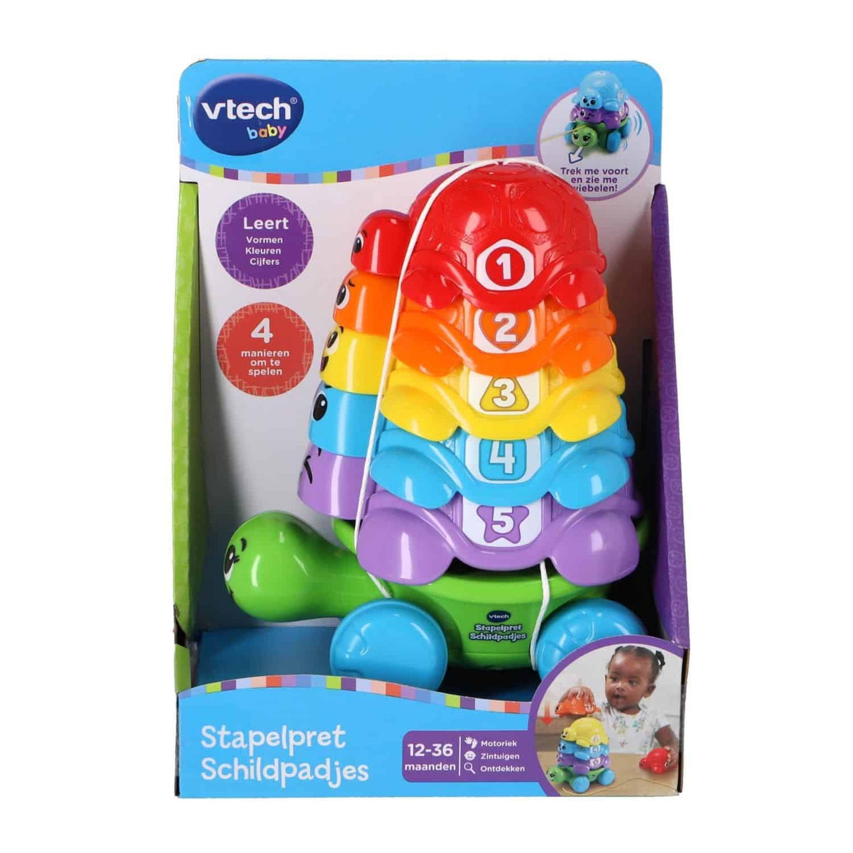 Figurine à tirer tortue amusante à empiler Vtech