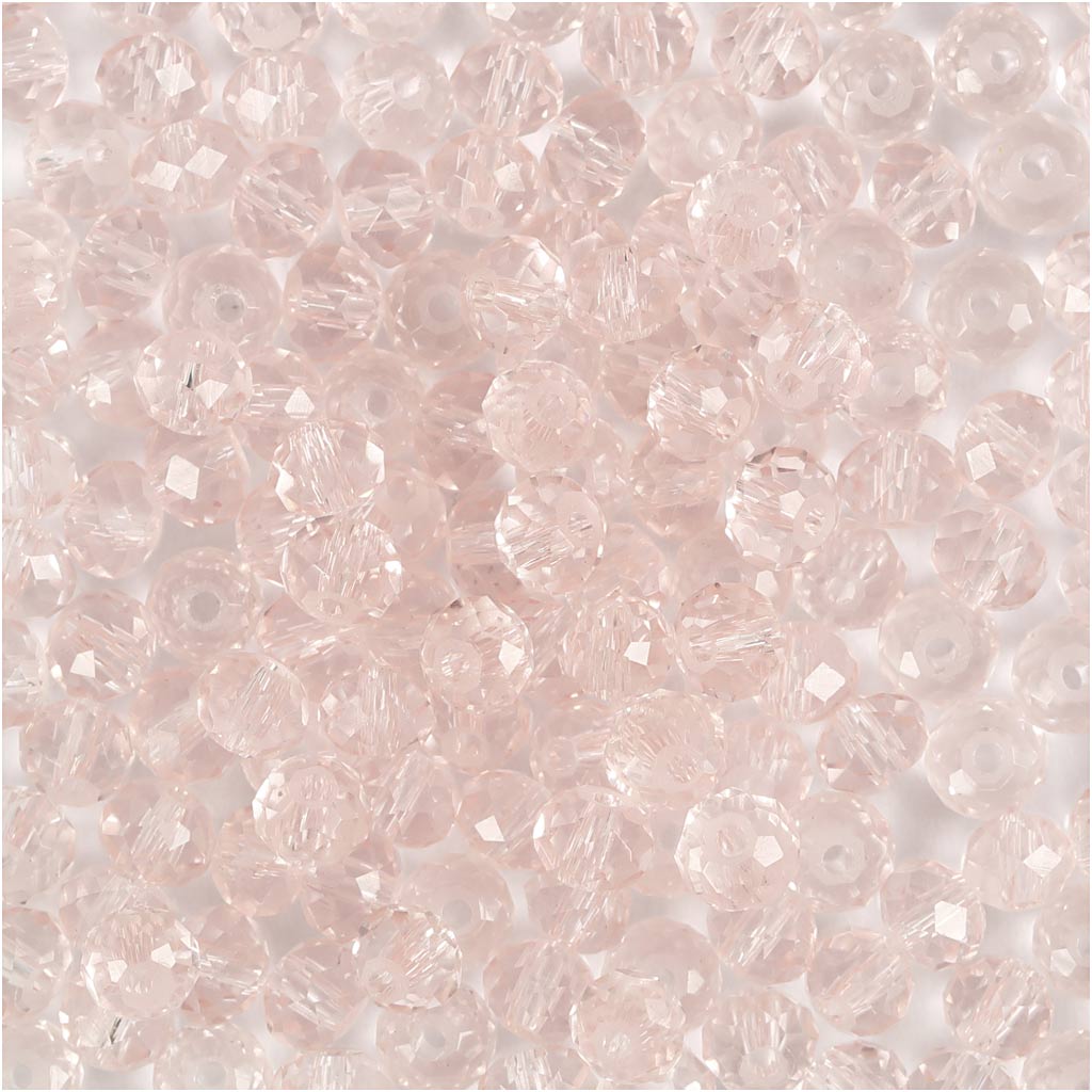 Creativ Company Facet Beads Pink Light, 45th.