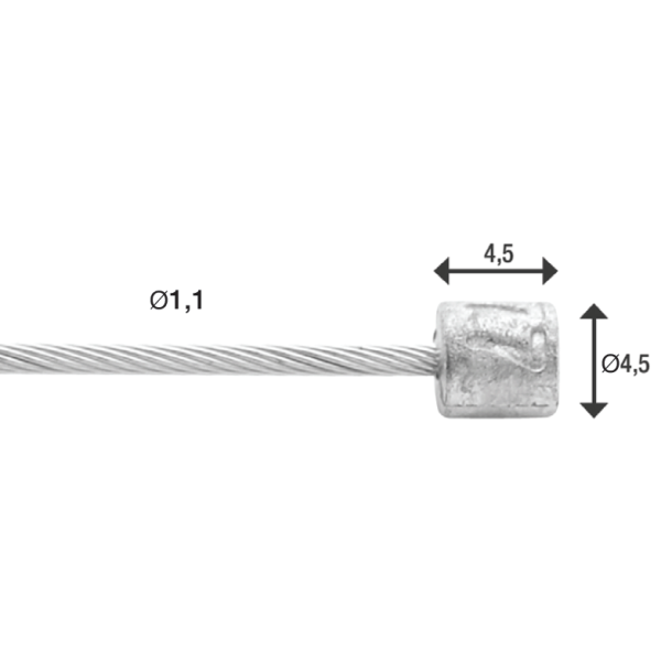 Shimano de câble préparatoire 2,25 m 1,1 mm d'argent