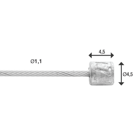 Shimano de câble préparatoire 2,25 m 1,1 mm d'argent