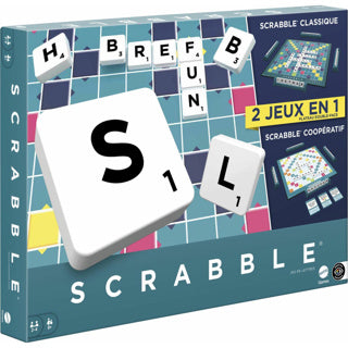 Mattel jeux scrabble ensemble - jeu de société - 2 jeux et 1 - Français