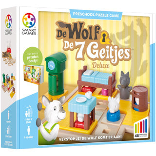 Jeux intelligents le loup et les 7 chèvres - jeu de réflexion logique pour les tout-petits et les jeunes enfants - 48 devoirs avec imagé - jeu solo pédagogique - à partir de 3 ans