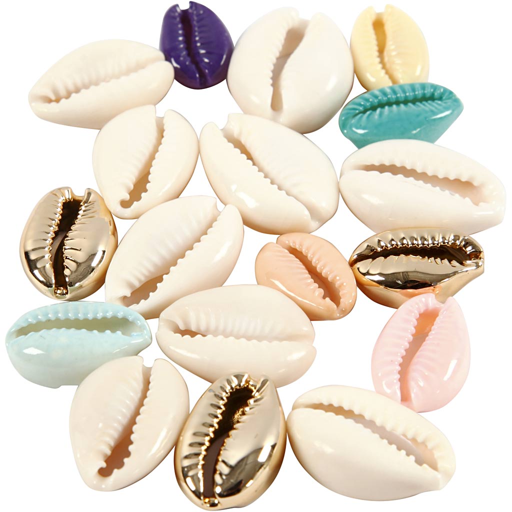Coquilles d'entreprise Creativ, l: 20 mm, différentes couleurs, 75 pièces 1 boîte