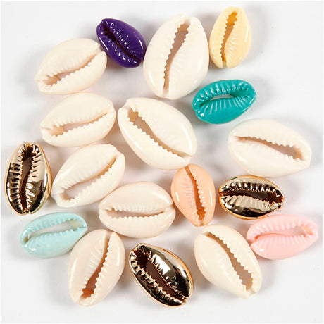 Coquilles d'entreprise Creativ, l: 20 mm, différentes couleurs, 75 pièces 1 boîte