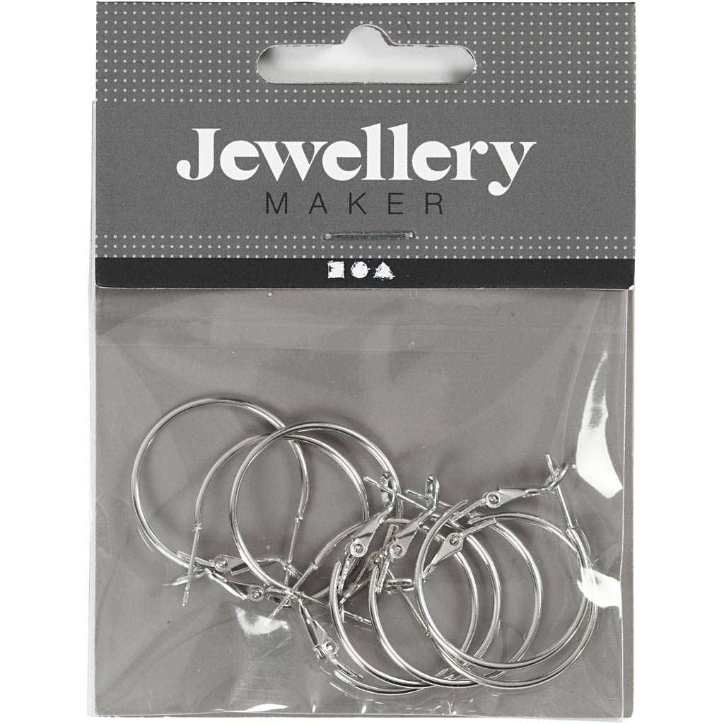 Boucles d'oreilles de Creativ Company argentées, 8e.