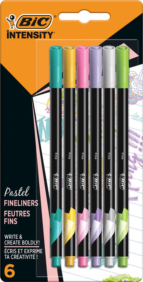BIC Intensity Fineliners Pastel, 6e.