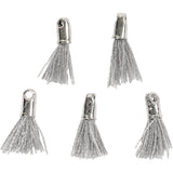 Pompon Creativ company, l: 10 mm, diamètre du trou 1 mm, gris, 5 pièces 1 boîte