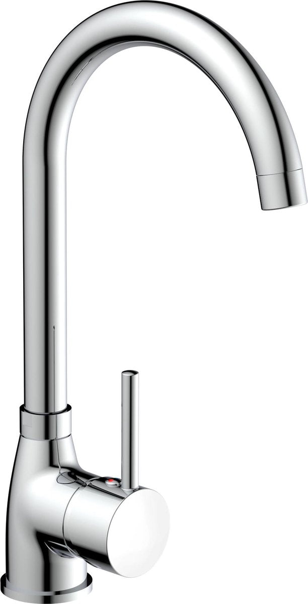 Robinet de cuisine design Schütte manetti - mitigeur - bec haut et pivotant - poignée latérale - chrome