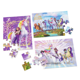 Puzzle en bois Unicorn Academy 3pack dans une boîte en bois (3x24 pièces) | 2 pièces