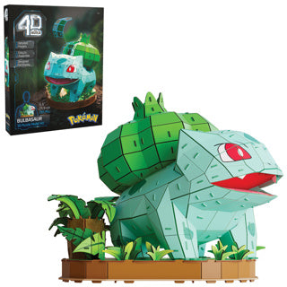 Construction 4D - Pokémon Bulbasaur - Kit modèle 3D - Objets de collection Pokémon, Collection de démarrage de bureau, Décoration de bureau, Jouets de construction, Puzzles 3D, 195 pièces