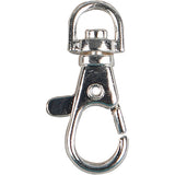Fermoir mousqueton Creativ company, grand, h : 3,7 cm, d 37 mm, l : 1,4 cm, plaqué argent, 15 pièces 1 boîte