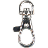 Fermoir mousqueton Creativ company, grand, h : 37 mm, l : 14 mm, d 37 mm, plaqué argent, 2 pièces 1 boîte