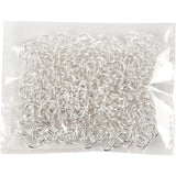 Bagues Creativ company, taille 7 mm, épaisseur 1 mm, plaqué argent, 400 pièces 1 boîte