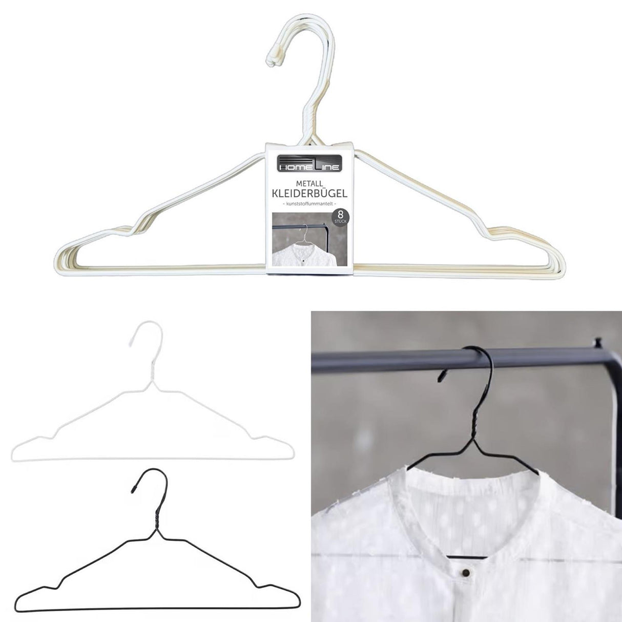 Ensemble de cintres en métal, 8 pièces