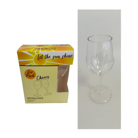 Z1 set de verres à vin plastique 2 pièces 330ml