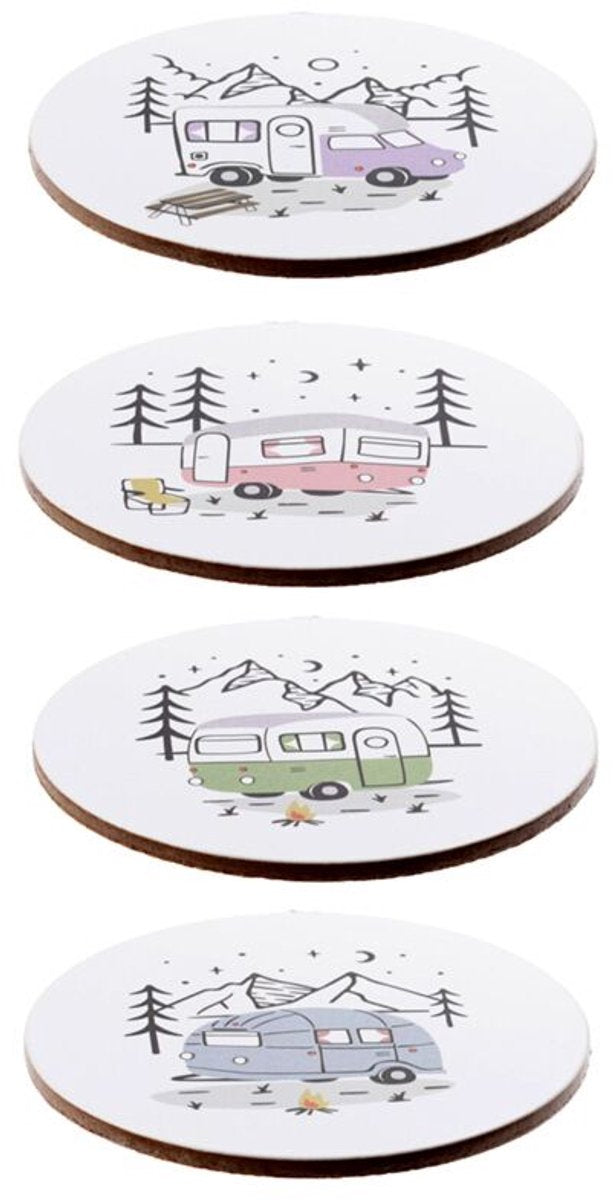Ensemble de 4 sous-verres caravane Wildwood
