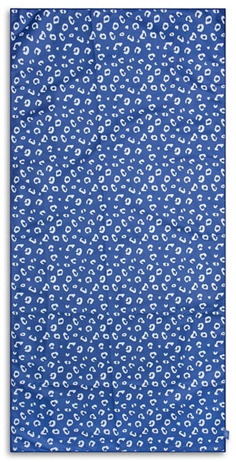 Léopard | serviette microfibre bleue 135 x 65 cm