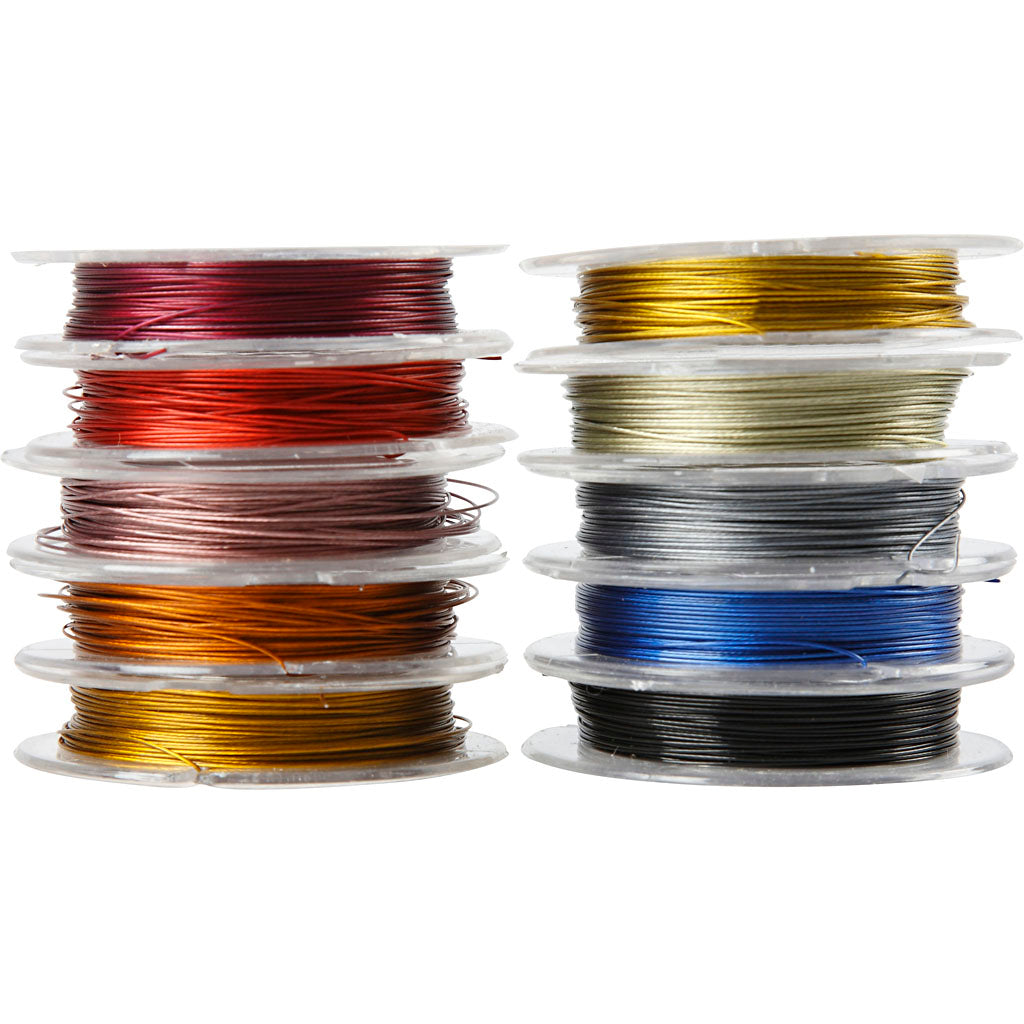 Fil à bijoux Creativ company, épaisseur 0,38 mm, différentes couleurs, 10 m 1 boîte