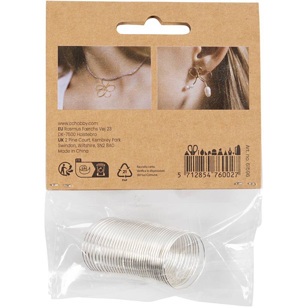Fil à bijoux Creativ company, épaisseur 1 mm, plaqué argent, 2,50 m 1 boîte