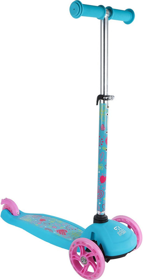 Street rider trottinette 3 roues avec guidon réglable abec 7 rose