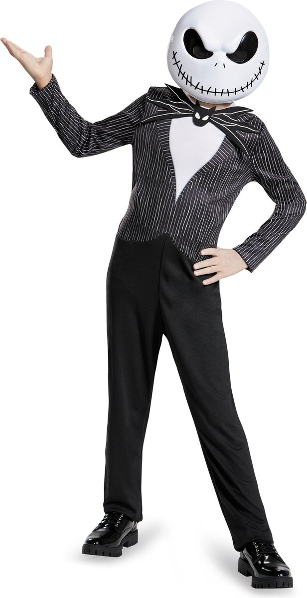 Déguisement Disney - L'Etrange Noël de Monsieur Jack, costume classique de Jack Skellington, taille m (7-8 ans), garçon