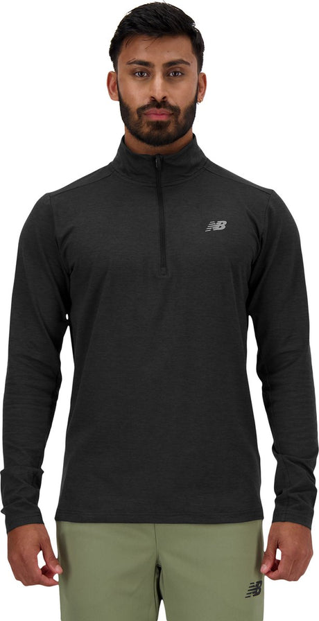 Pull de sport homme New Balance Space Dye 1 4 zip - noir