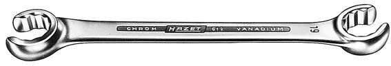 Clé polygonale double Hazet do-ring ouverte 10x11mm, tête 15°.