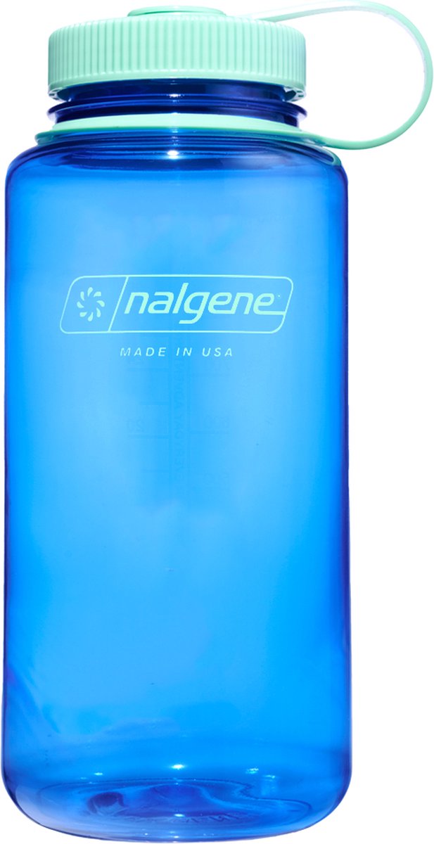 Nalgene - bouteille à large goulot - gourde - bouteille d'eau - étanche - 1000 ml - sans bpa - sustain - bleu bleuet