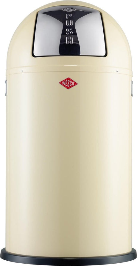 Poubelle pushboy Wesco | 50 litres | métal - amande | poubelle - fabriquée en Allemagne