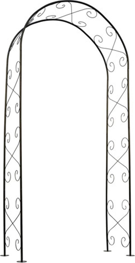 Nature - arche de roses - h230 x 100 x 37cm - boucles décoratives - noir - métal