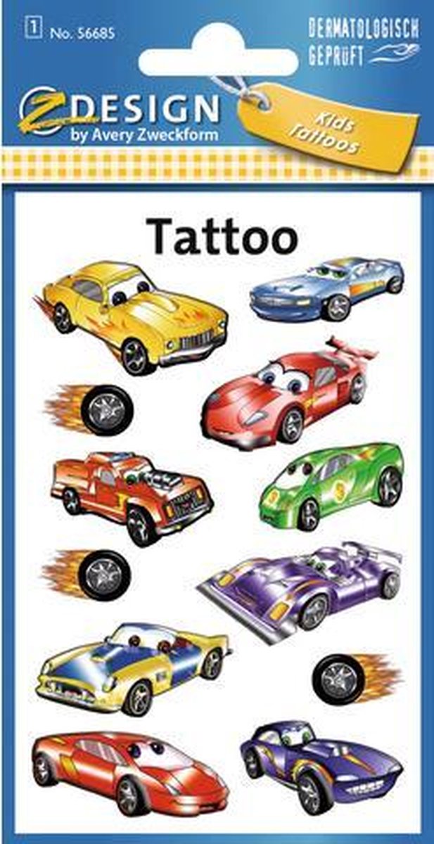 Avery Tattoo Label Z-Design Kids - Pack de 1 planche de voitures