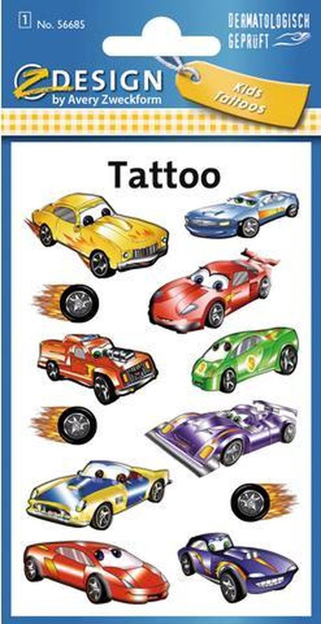 Avery Tattoo Label Z-Design Kids - Pack de 1 planche de voitures