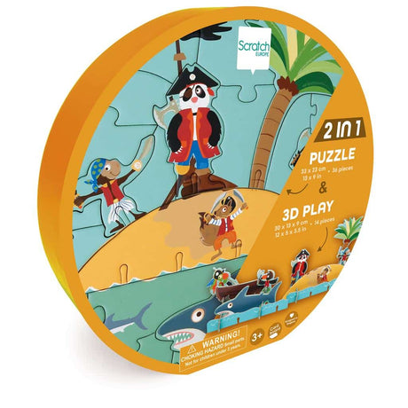 Puzzle à gratter dames pirates 36 pièces