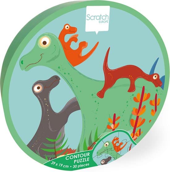 Puzzle à gratter barrage 30 pièces puzzle contour dinosaure