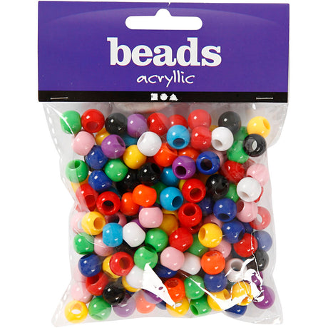 Perles poney Creativ Company, d 10 mm, diamètre du trou 4,5 mm, env. 186 pièces, 65 g, 110 ml 1 boîte