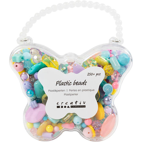Perles en plastique Creativ company, d 5-35 mm, taille de trou 1-8 mm, différentes couleurs, 193 gr, 300 ml 1 boîte