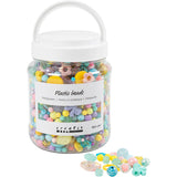 Creativ Company Perles en plastique de différentes couleurs, 700 ml