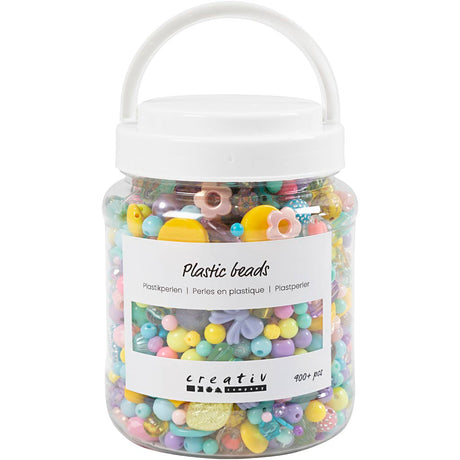 Creativ Company Perles en plastique de différentes couleurs, 700 ml