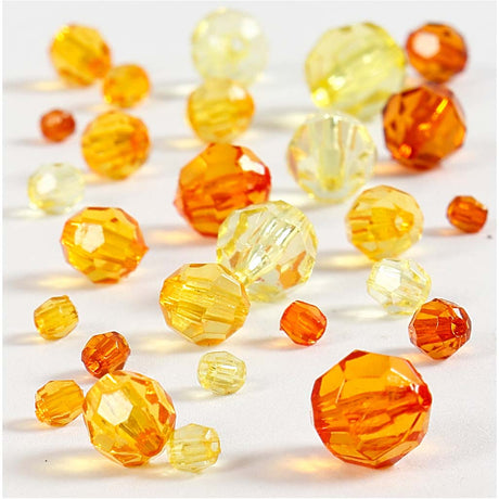 Perles de facettes de la société crétiv mélange jaune, 45 grammes