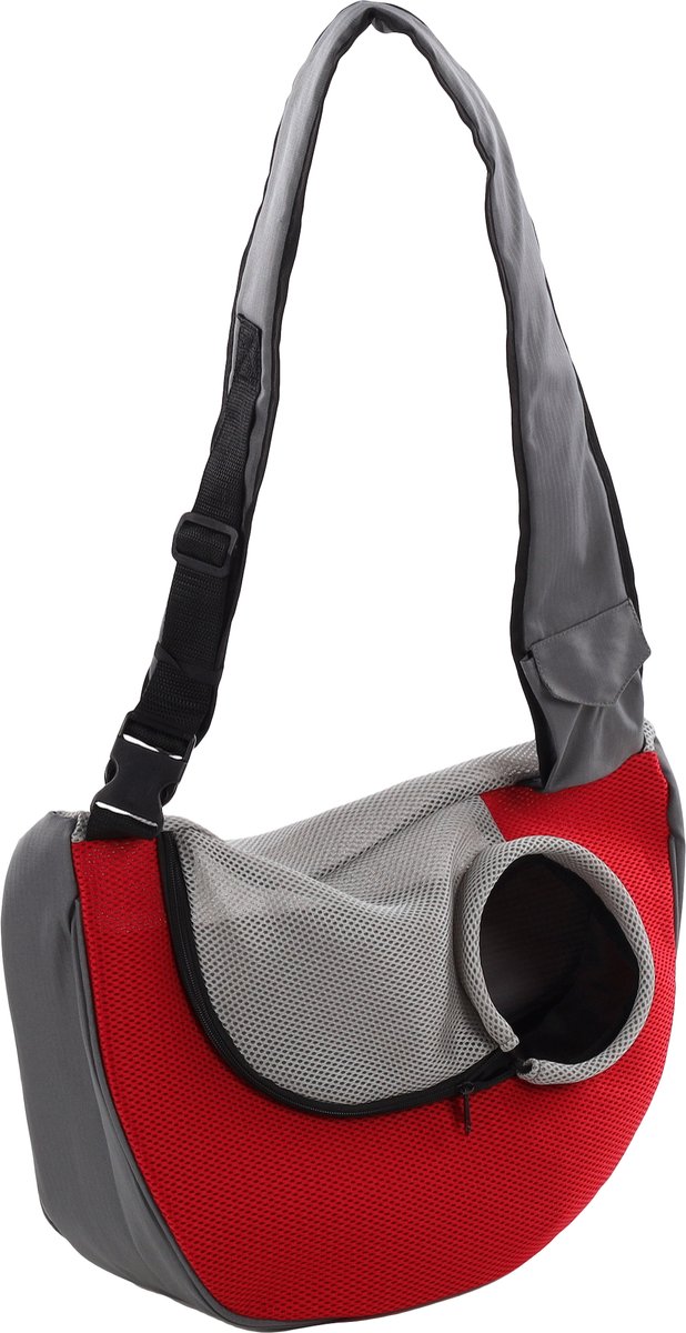 Sac pour chien Flamingo - Sac de transport confortable pour chien - Sac de transport pour chien et chat - Rouge gris - 50 cm - jusqu'à 10 kg
