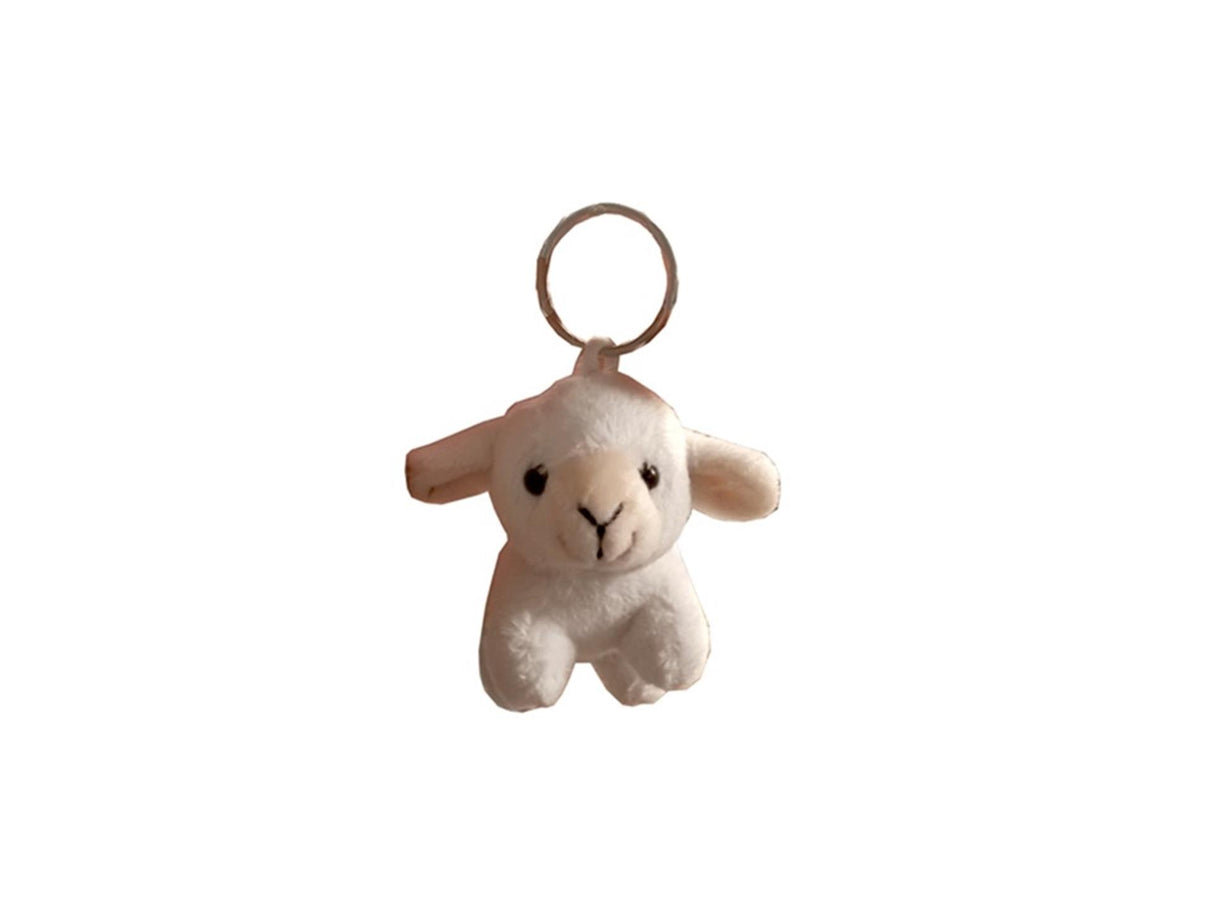 Gerkimex porte-clés agneau peluche blanc 9x5cm