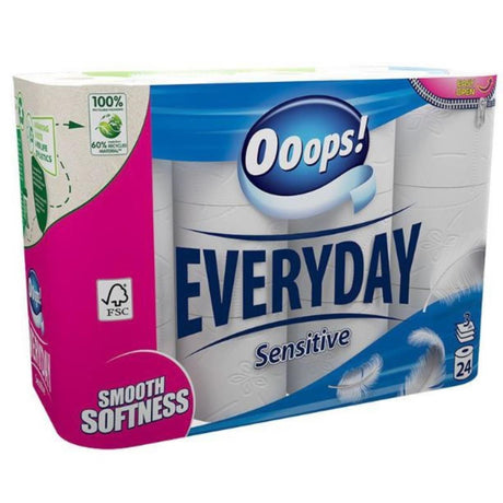 Oups ! papier toilette quotidien 3 épaisseurs paquet de 24 rouleaux