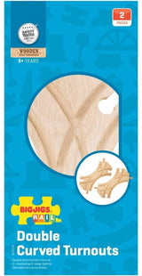 Bigjigs Rails en bois - à 2 côtés à gauche sur la scission droite