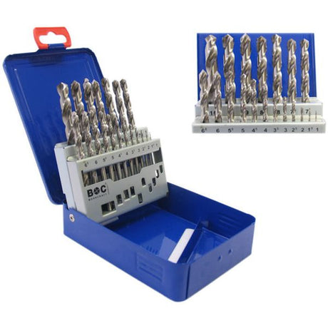 HSS Drilling Set 19 pièces dans la boîte en PVC