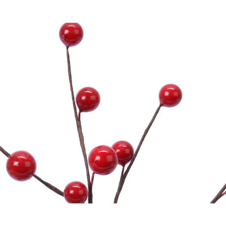 Branche artificielle Decoris avec baies rouges 3x15x26cm