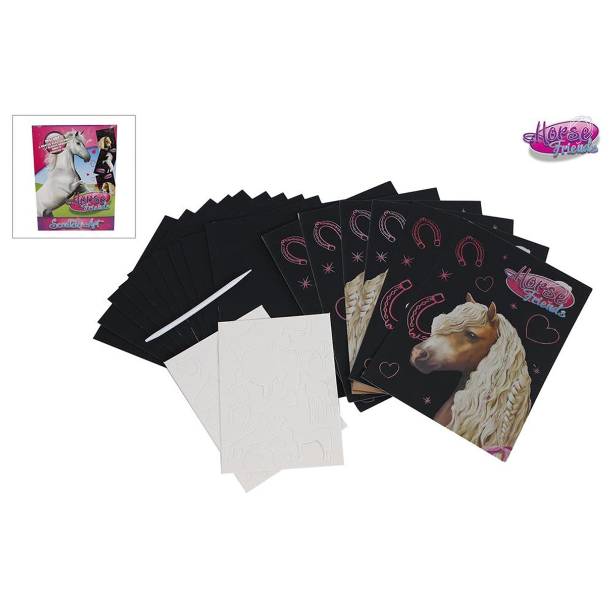 Cartes à gratter Amis des chevaux 16x21cm