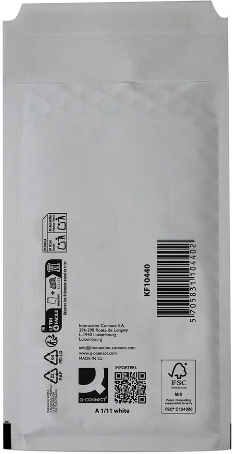 Enveloppes à bulles Q-connect, blanches, 1-a, 120 x 175 mm, boîte de 200 pièces