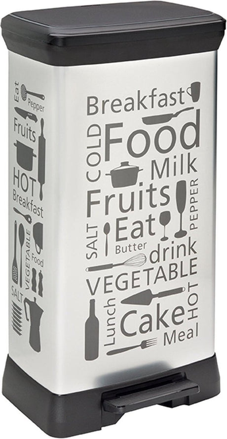 Curver - poubelle - 50 litres - 390 x 290 x 730 mm * argent