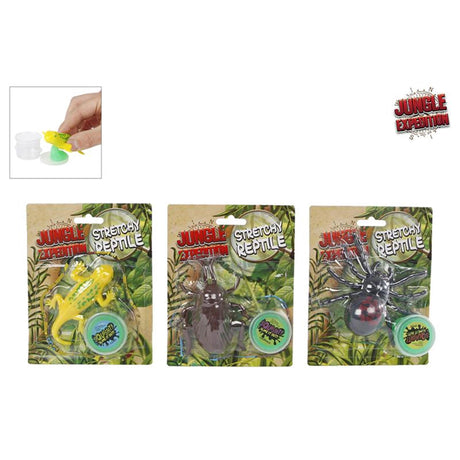 Jungle expédition slime extensible mangeant un reptile sur carte 11cm
